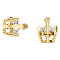 EA-5839 Yellow Gold Earrings SET - BACK