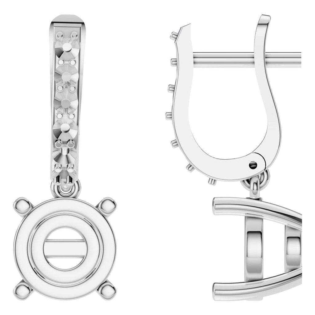 EA-5839 White Gold Earrings UNSET - Main View