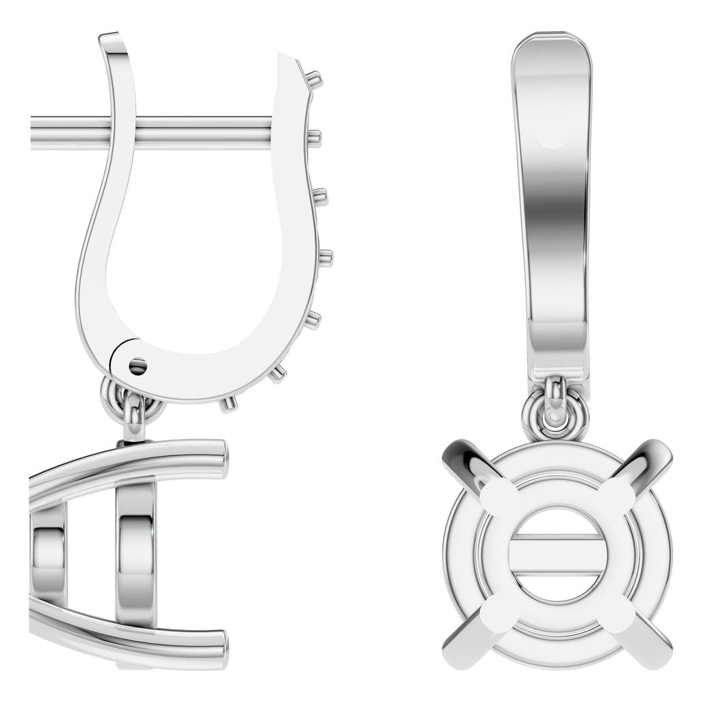 EA-5839 White Gold Earrings UNSET - ANGLE