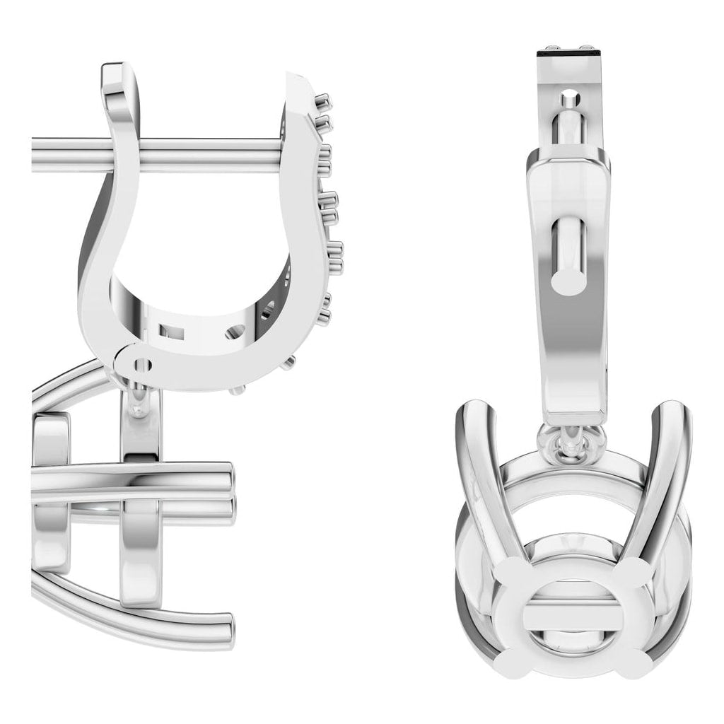 EA-5839 White Gold Earrings UNSET - Side View