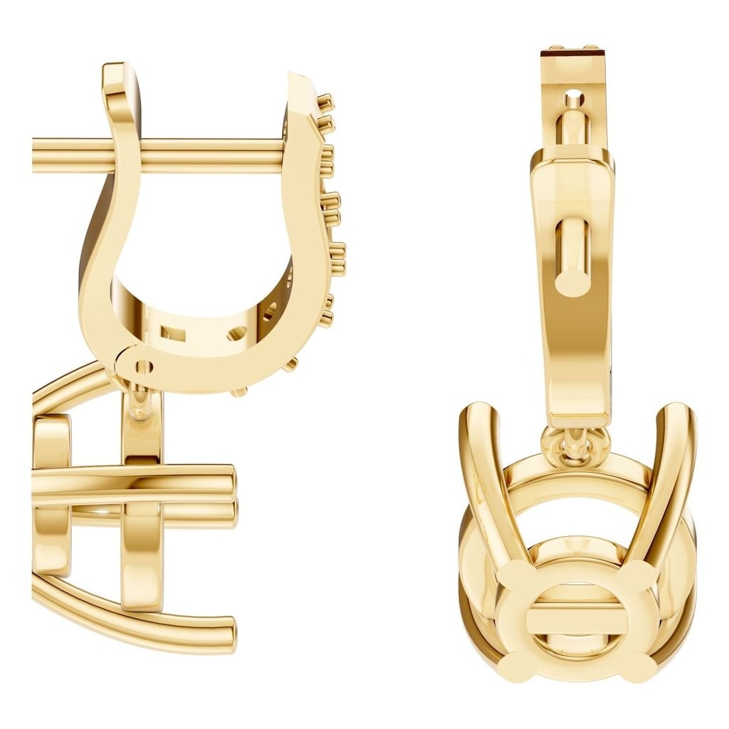 EA-5839 Yellow Gold Earrings UNSET - Side View