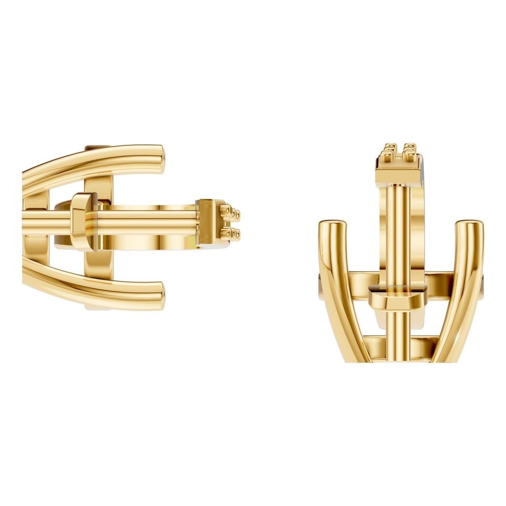 EA-5839 Yellow Gold Earrings UNSET - BACK