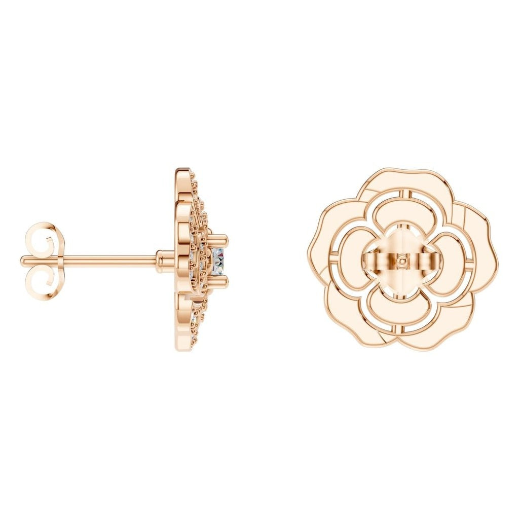 EA-5990 Rose Gold Earrings SET - Angle View