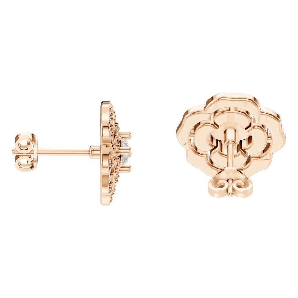 EA-5990 Rose Gold Earrings SET - Side View