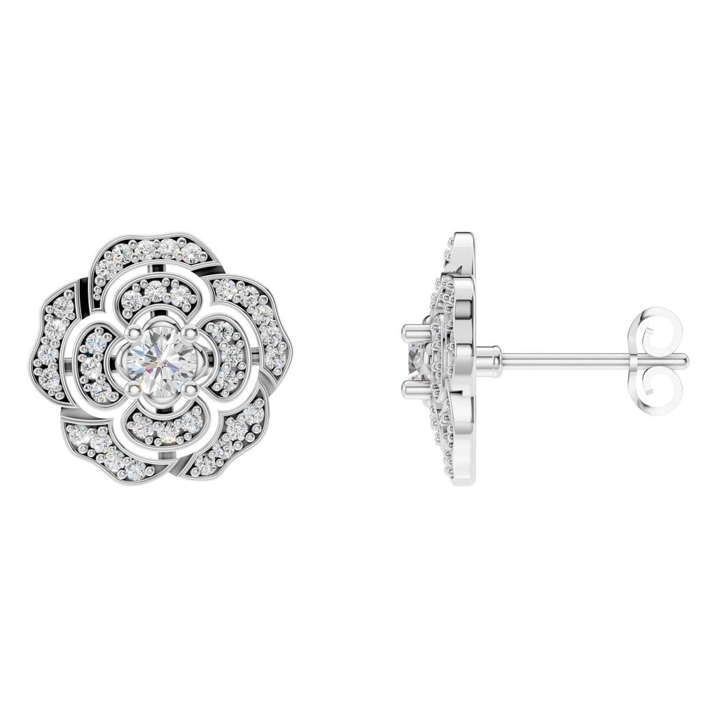 EA-5990 White Gold Earrings SET - Main View