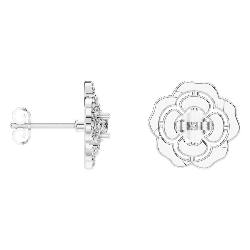 EA-5990 White Gold Earrings SET - Angle View