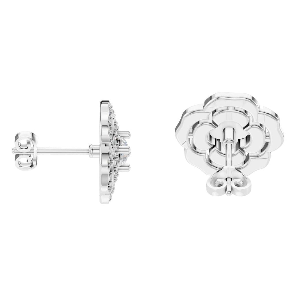 EA-5990 White Gold Earrings SET - Side View