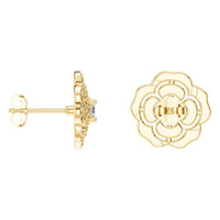 EA-5990 Yellow Gold Earrings SET - Angle View