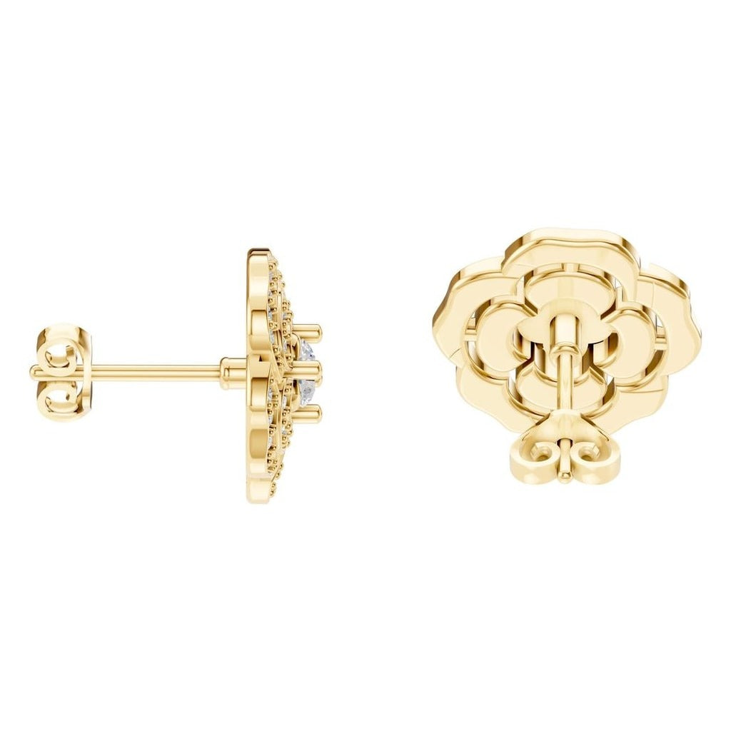 EA-5990 Yellow Gold Earrings SET - Side View