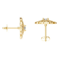 EA-5990 Yellow Gold Earrings SET - Back View