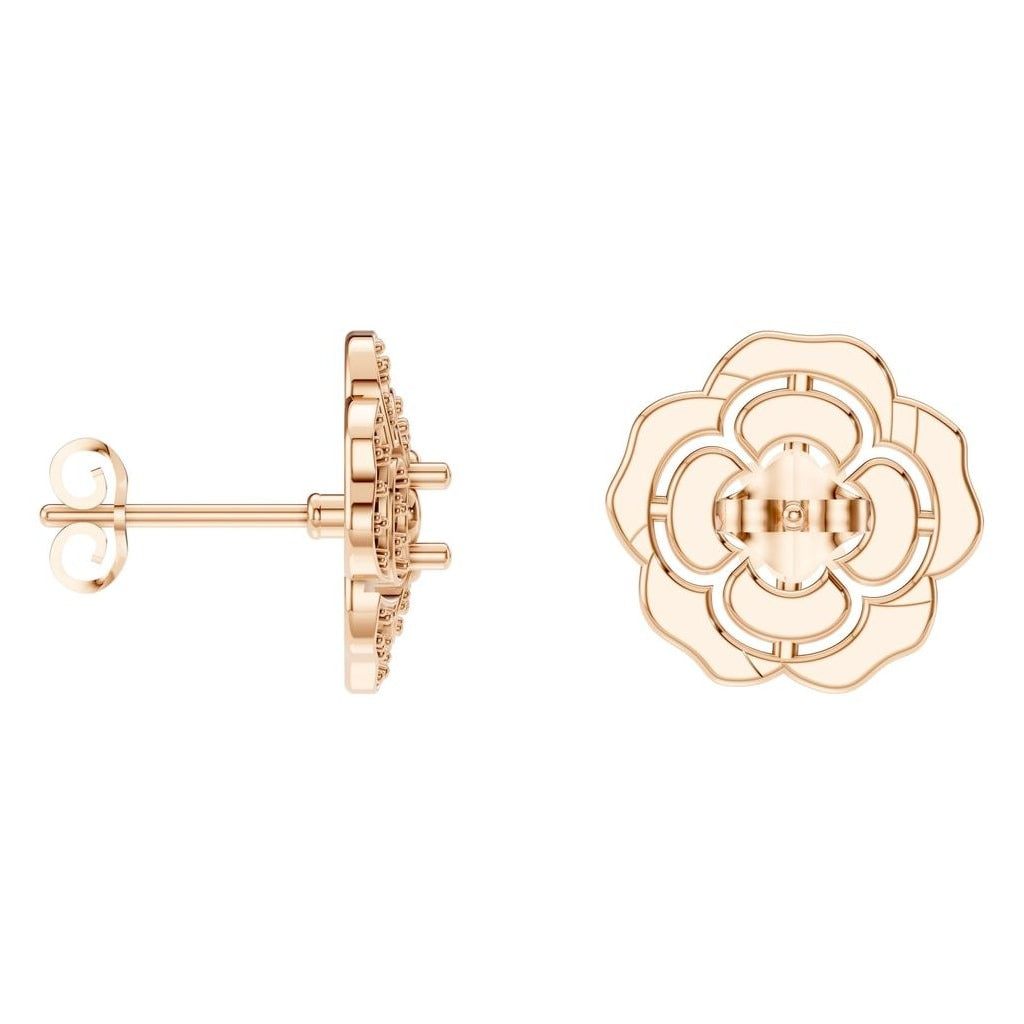 EA-5990 Rose Gold Earrings UNSET - Angle View