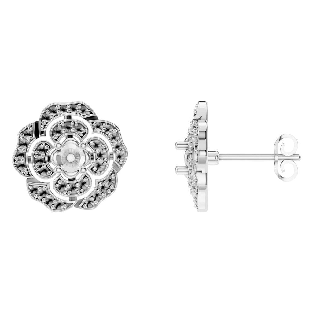EA-5990 White Gold Earrings UNSET - Main View
