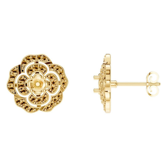 EA-5990 Yellow Gold Earrings UNSET - Main View