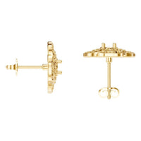 EA-5990 Yellow Gold Earrings UNSET - Back View