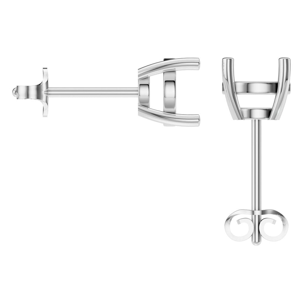 EA-6465 White Gold Earrings UNSET - BACK