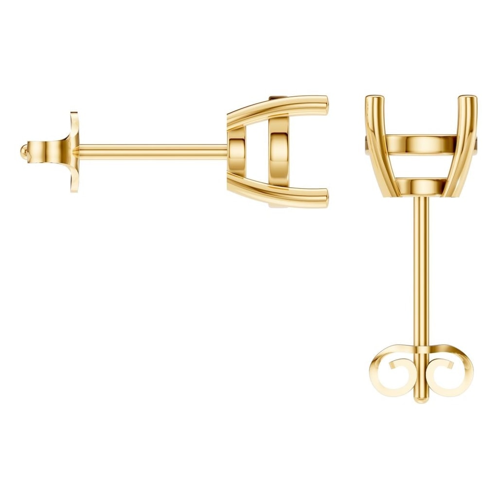 EA-6465 Yellow Gold Earrings UNSET - BACK