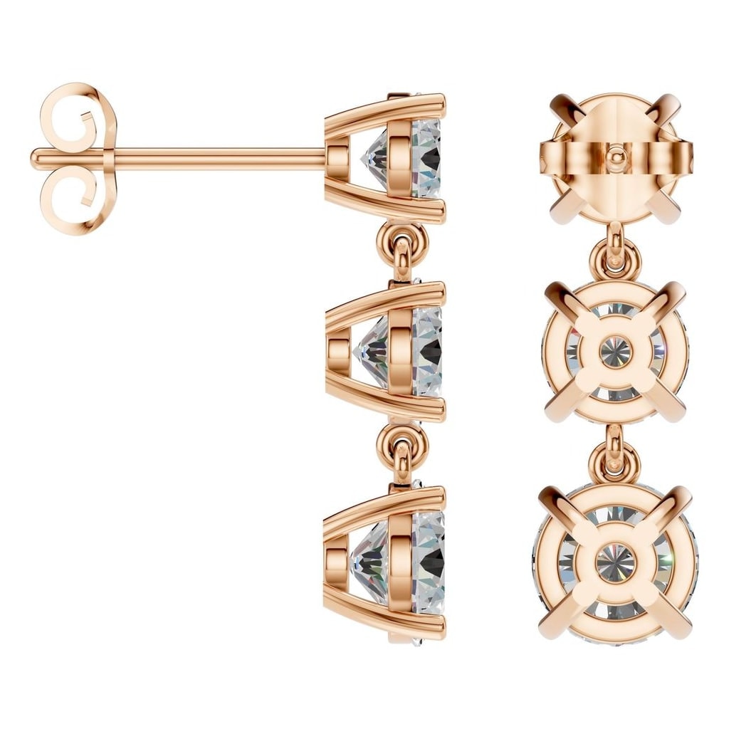EA-6478 Rose Gold Earrings SET - ANGLE