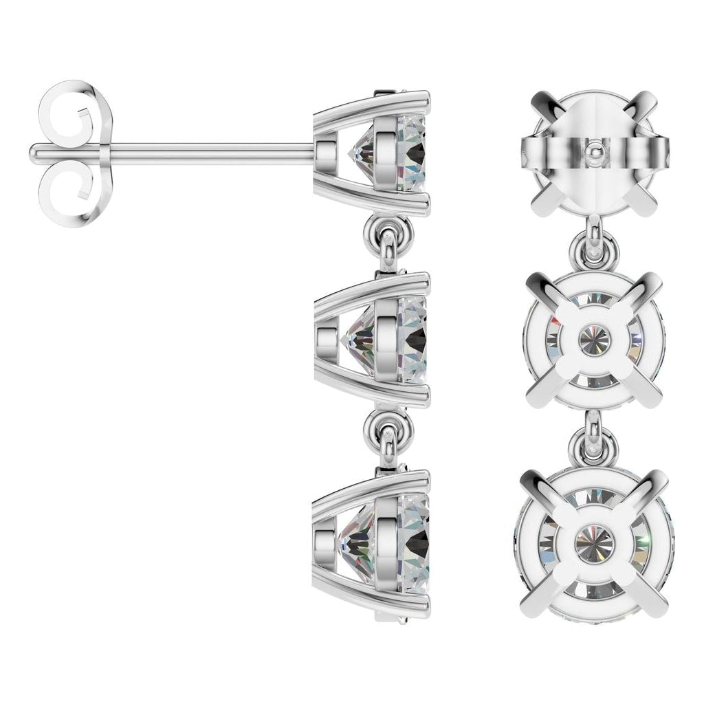 EA-6478 White Gold Earrings SET - ANGLE