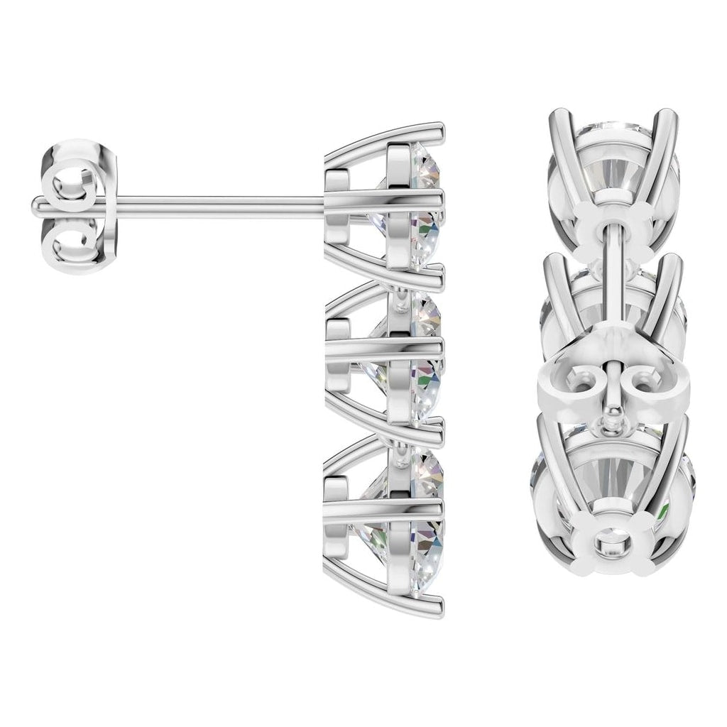 EA-6478 White Gold Earrings SET - Side View