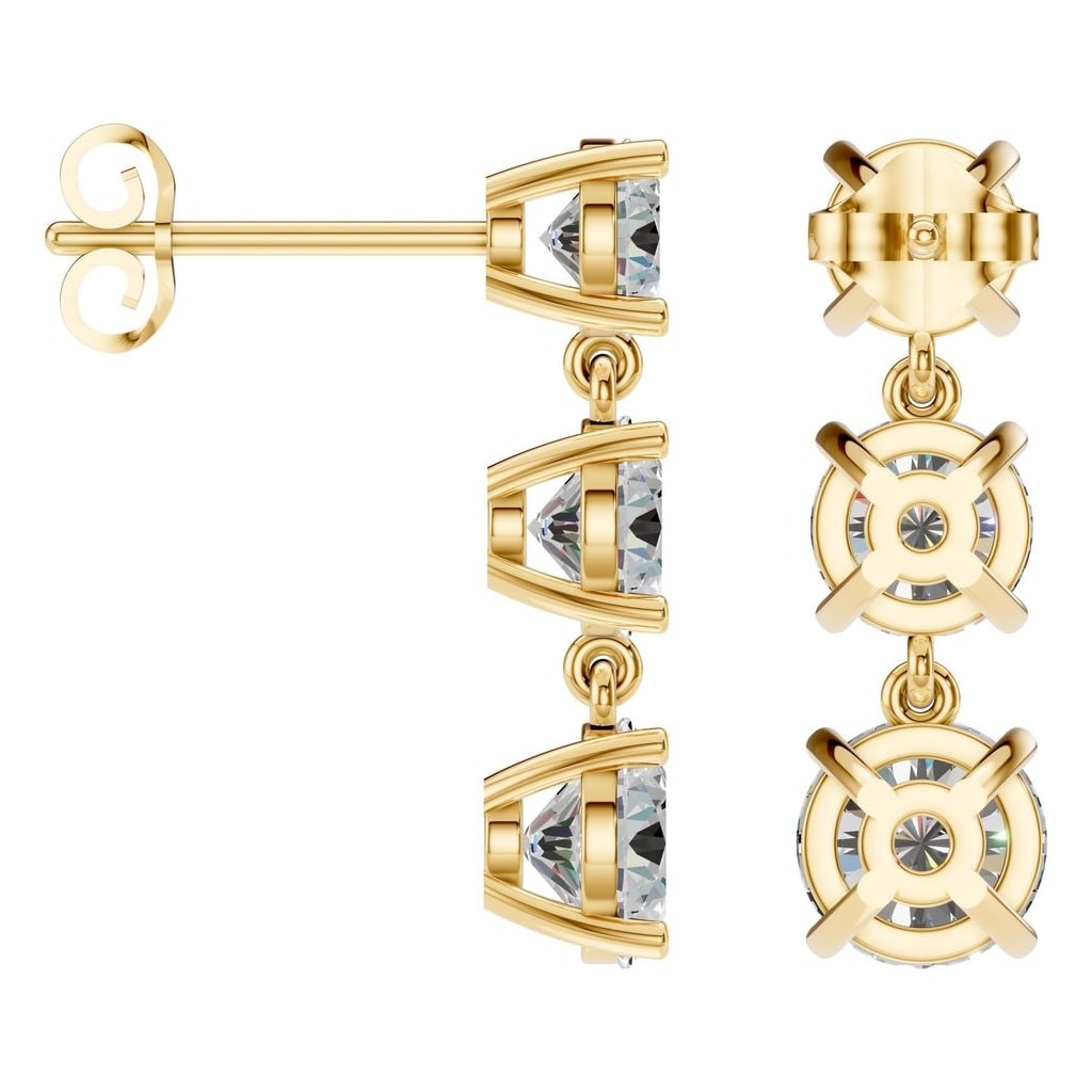 EA-6478 Yellow Gold Earrings SET - ANGLE