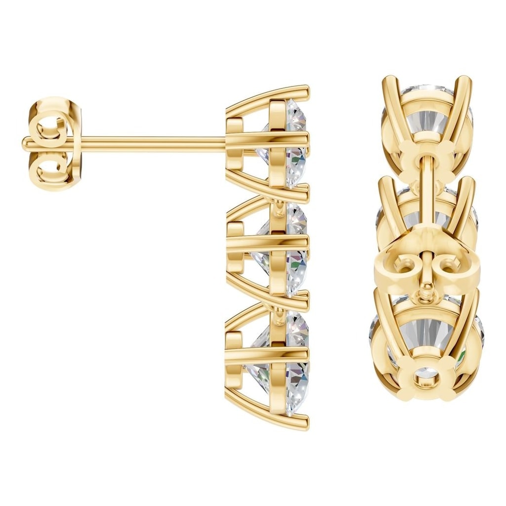 EA-6478 Yellow Gold Earrings SET - Side View