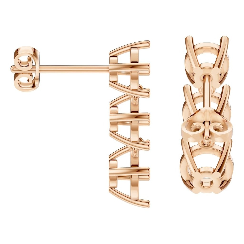 EA-6478 Rose Gold Earrings UNSET - Side View