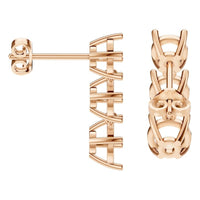 EA-6478 Rose Gold Earrings UNSET - Side View