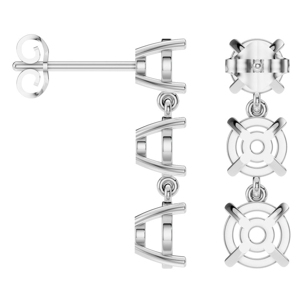 EA-6478 White Gold Earrings UNSET - ANGLE