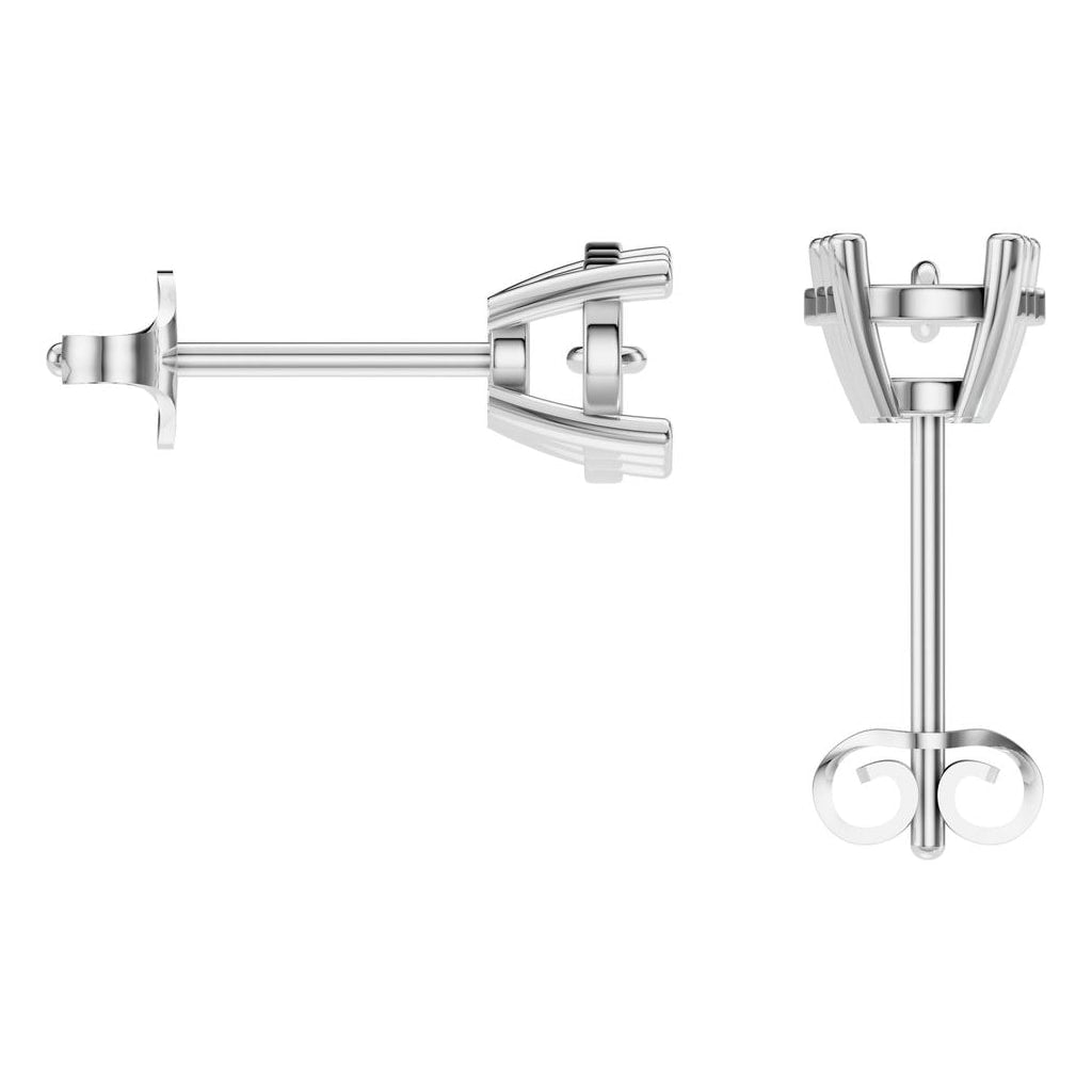 EA-6478 White Gold Earrings UNSET - BACK