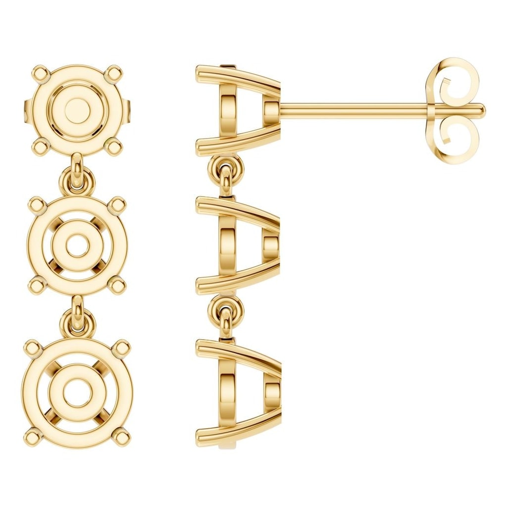 EA-6478 Yellow Gold Earrings UNSET - Main View