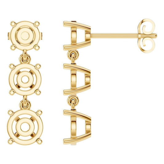 EA-6478 Yellow Gold Earrings UNSET - Main View