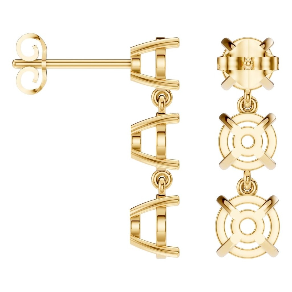EA-6478 Yellow Gold Earrings UNSET - ANGLE