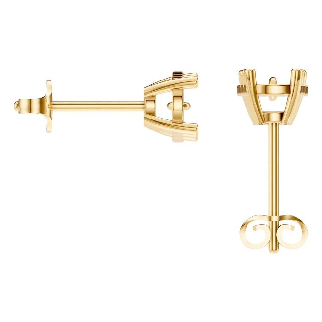 EA-6478 Yellow Gold Earrings UNSET - BACK