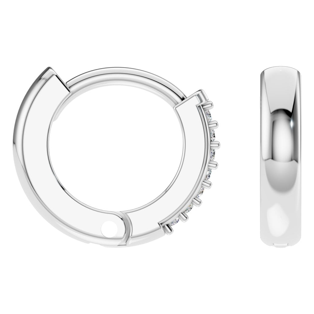 EA-7494 White Gold Earrings SET - Angle View