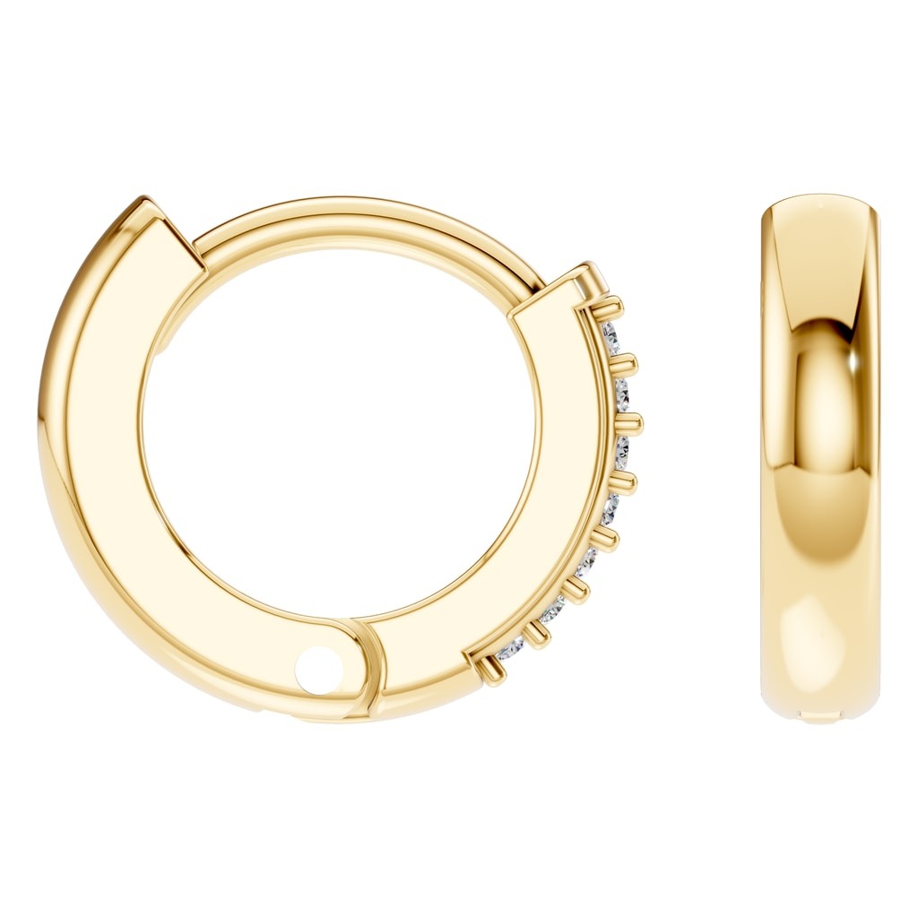 EA-7494 Yellow Gold Earrings SET - Angle View