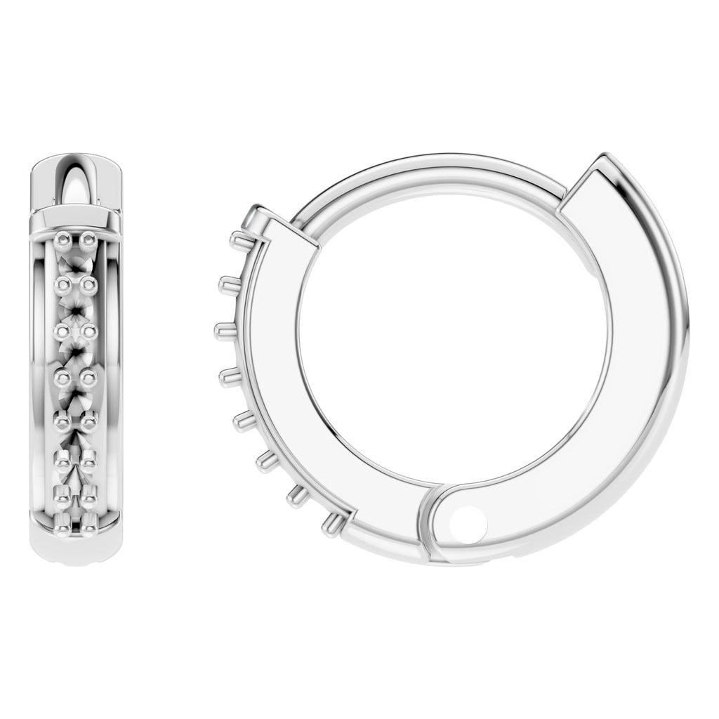 EA-7494 White Gold Earrings UNSET - Main View