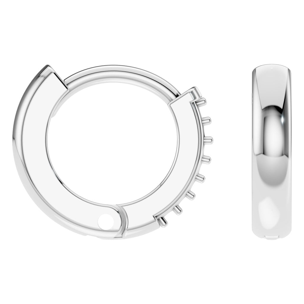 EA-7494 White Gold Earrings UNSET - Angle View