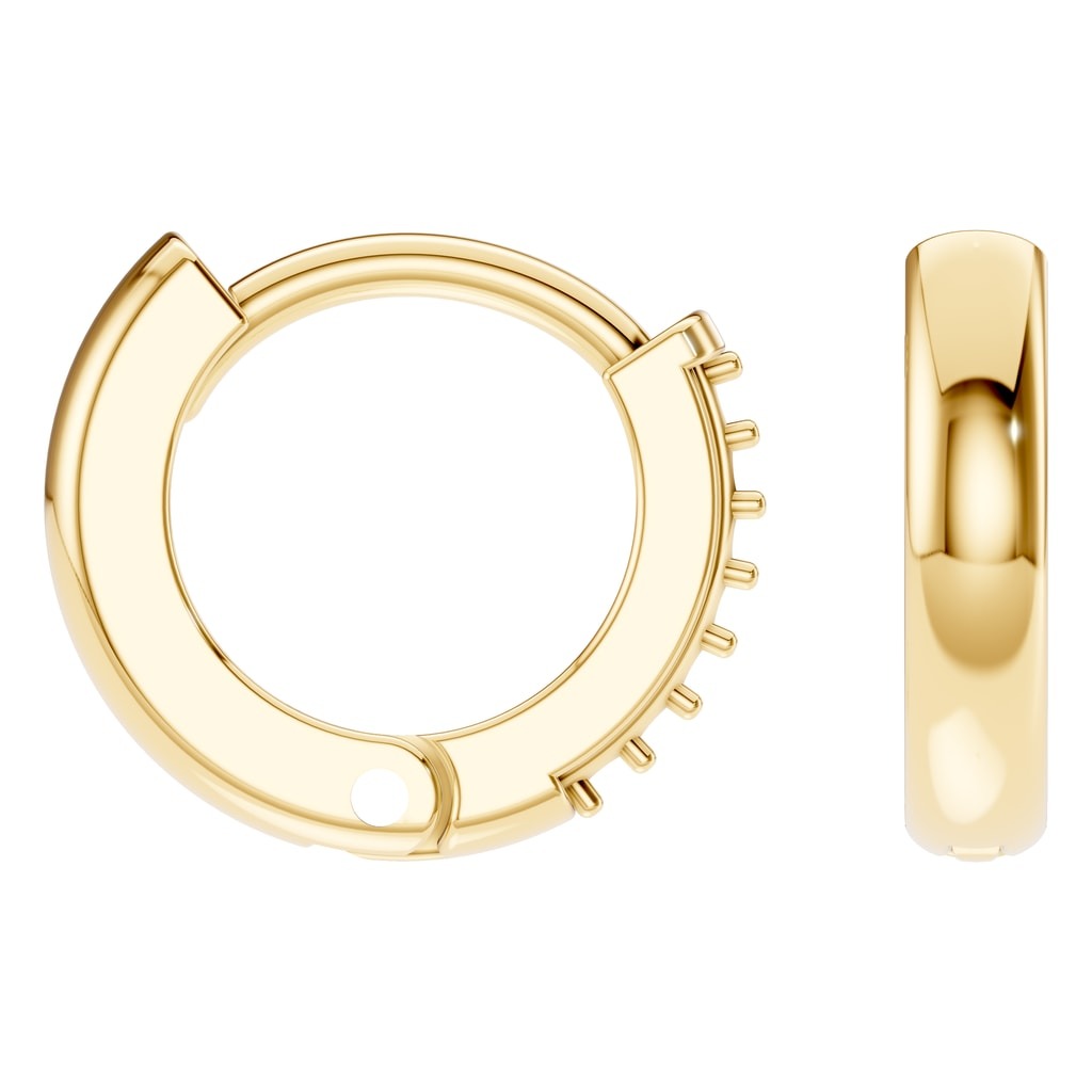 EA-7494 Yellow Gold Earrings UNSET - Angle View