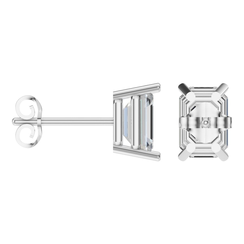 EA-7845 White Gold Earrings SET - ANGLE