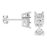 EA-7845 White Gold Earrings SET - Side View