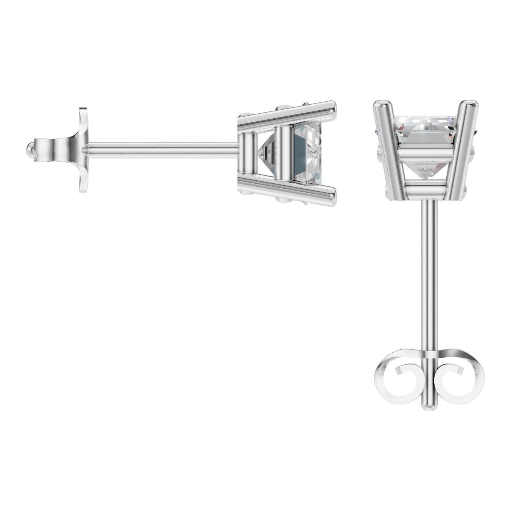 EA-7845 White Gold Earrings SET - BACK