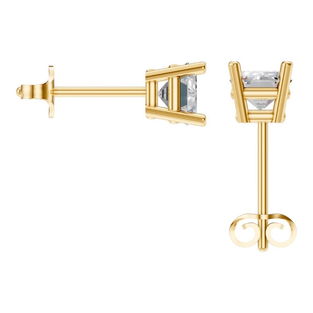 EA-7845 Yellow Gold Earrings SET - BACK