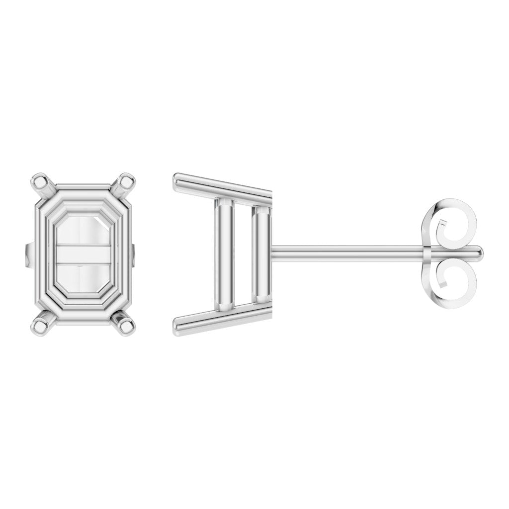 EA-7845 White Gold Earrings UNSET - Main View