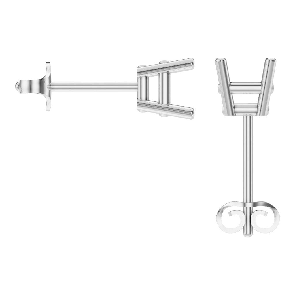 EA-7845 White Gold Earrings UNSET - BACK