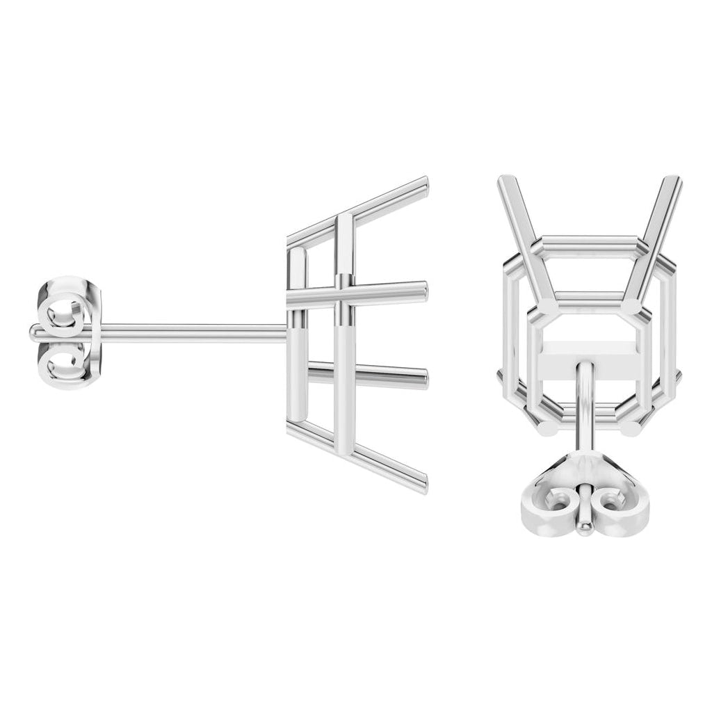 EA-7845 White Gold Earrings UNSET - Side View