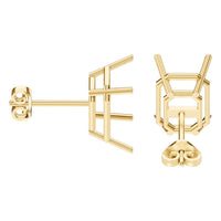 EA-7845 Yellow Gold Earrings UNSET - Side View