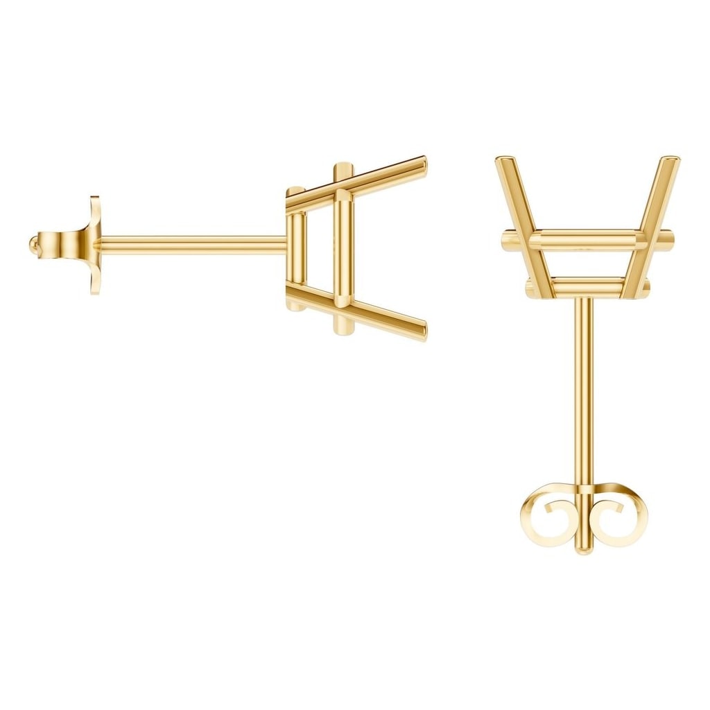 EA-7845 Yellow Gold Earrings UNSET - BACK