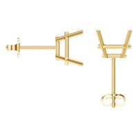 EA-7845 Yellow Gold Earrings UNSET - BACK