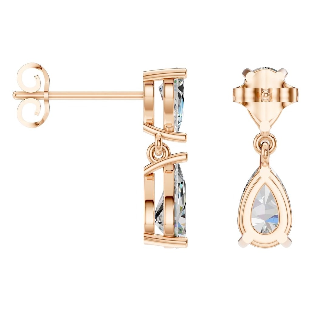 EA-8046 Rose Gold Earrings SET - ANGLE