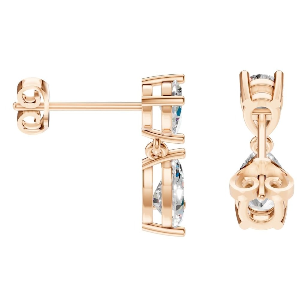 EA-8046 Rose Gold Earrings SET - Side View